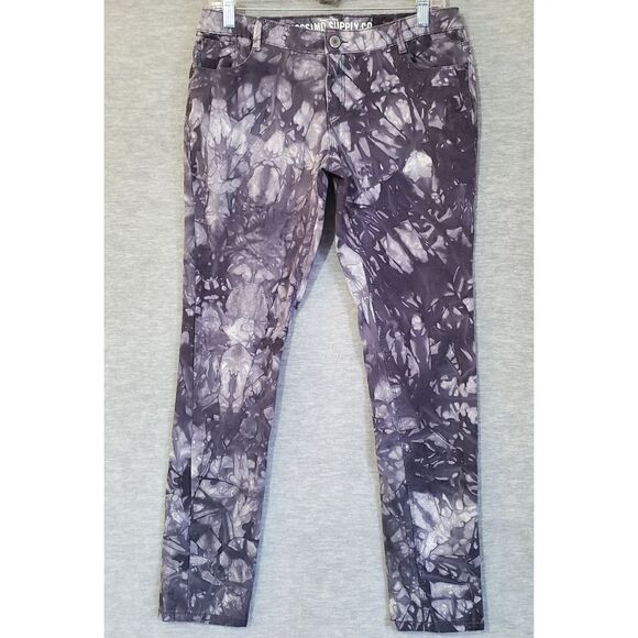 Mossimo Supply Co Jeans Womens 11 Fit 6  Gray Skinny Straight Tie Dye Denim - Picture 1 of 7